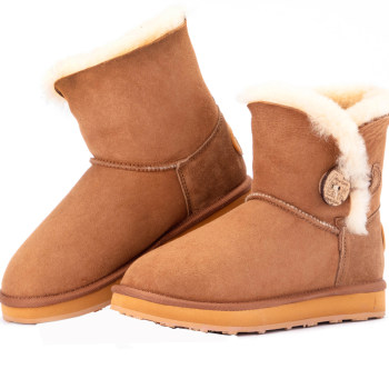 Sheepskin one-piece flat boots yellowwearth Sheepskin one-piece flat boots yellowwearth