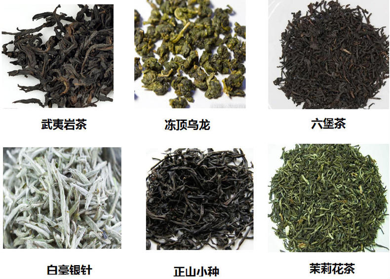 生产茶类:生产茶类以乌龙茶(如武夷岩茶,铁观音,冻顶