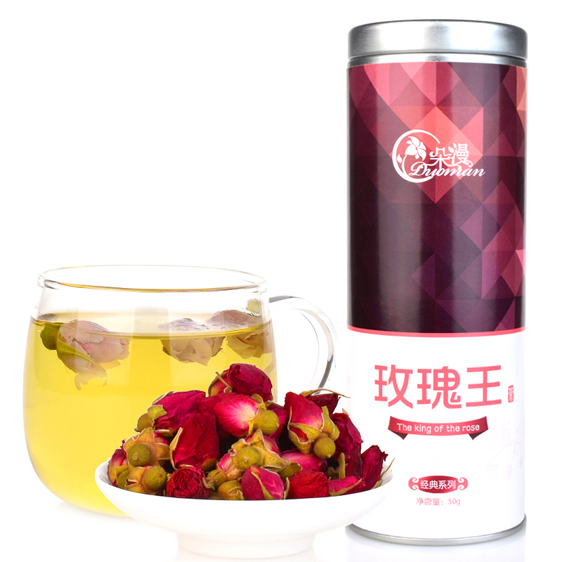 朵漫 玫瑰花茶 玫瑰王 花草茶 红玫瑰王 特级无硫精选 50g 包邮