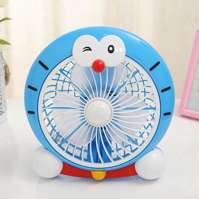 迷你电风扇台式学生宿舍小风扇办公室转页扇卡通机器猫kt家用台扇