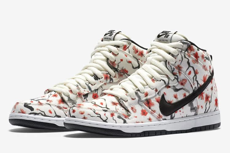 nike sb 2016年男鞋dunk high pro sb 樱花休闲鞋 305050-106