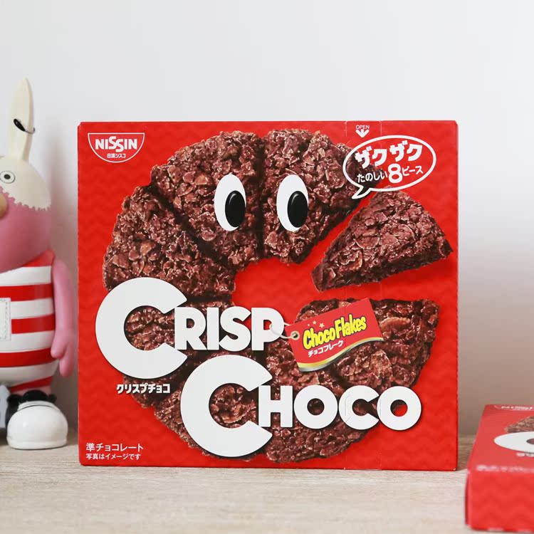 日本原装零食品crisp choco日清麦脆批 牛奶巧克力味可可饼乾红盒