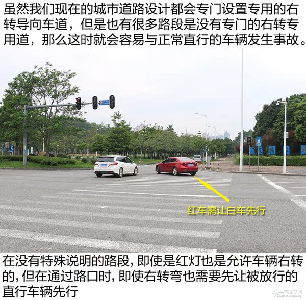 下面总结出了在十字路口的行驶规则:有交通信号灯