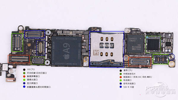 元件全暴露 iphone se拆解清晰大图展示