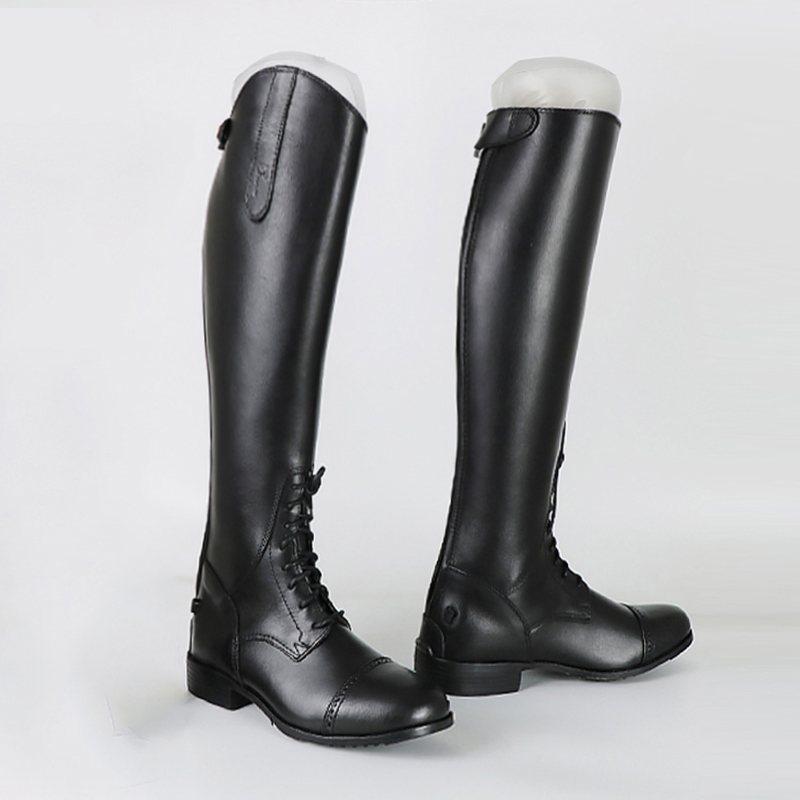 骑马马靴高长筒马术长靴盛装舞步靴障碍靴牛皮马靴可单独定制-Taobao