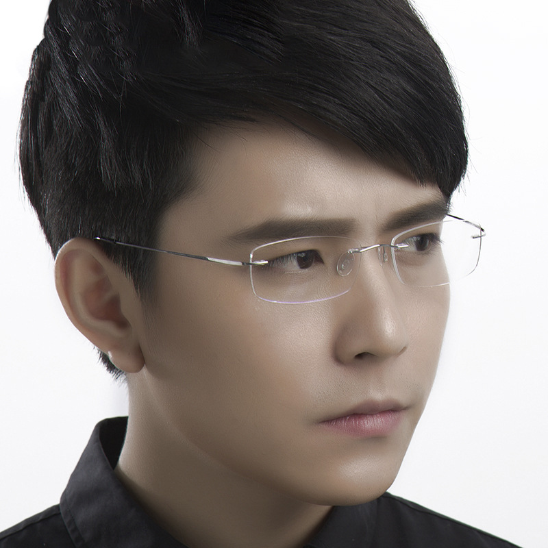 新款深圳纯钛眼镜框超轻克罗星无框眼镜架近视眼镜男WYB8808-Taobao