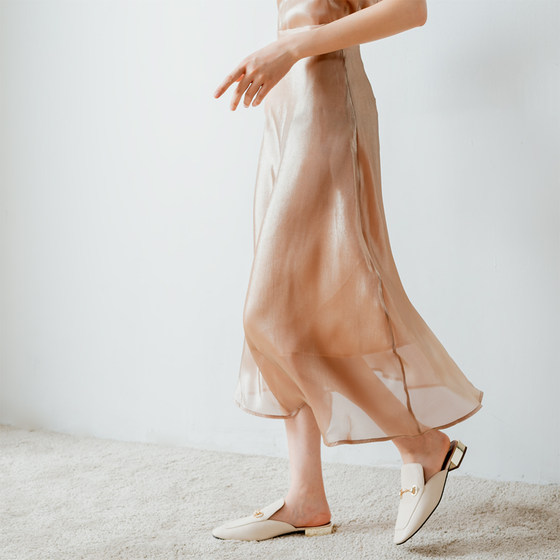 Half Skirt Spring And Summer Women's Long Style Hong Kong Style Retro Glossy Silky Elegant French A-line Satin Skirt Half Skirt Spring And Summer Women's Long Style Hong Kong Style Retro Glossy Silky Elegant French A-line Satin Skirt