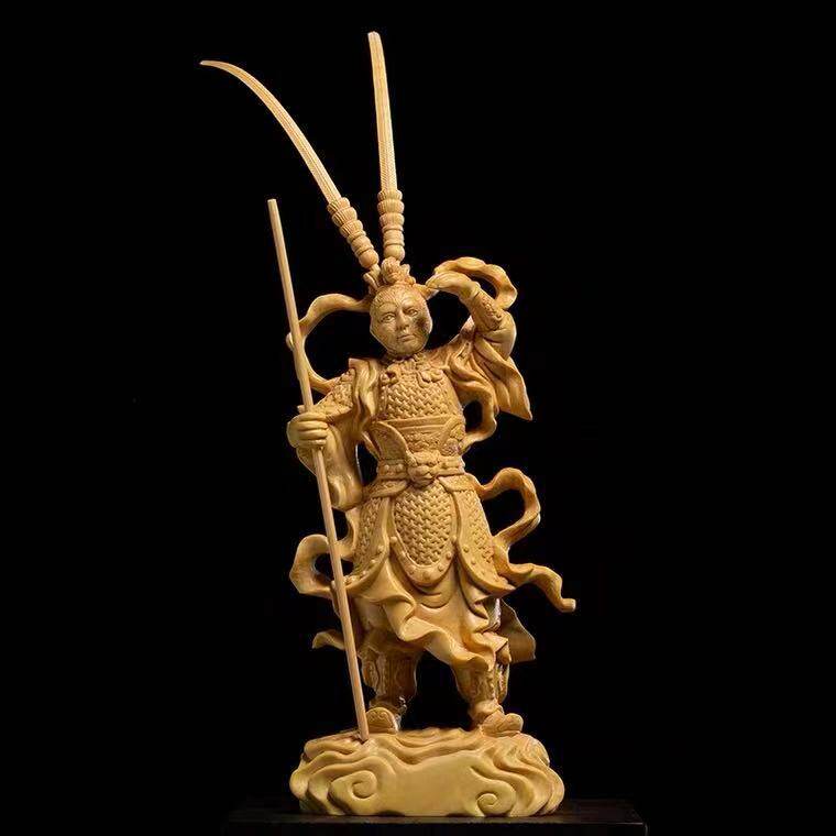 ☆逸品！希少な中国・太行山の天然崖柏一木彫り 布袋（弥勒仏） 崖柏黄杨木雕刻布袋弥勒佛手把件男士文玩开心招财佛像盘玩工艺品评价