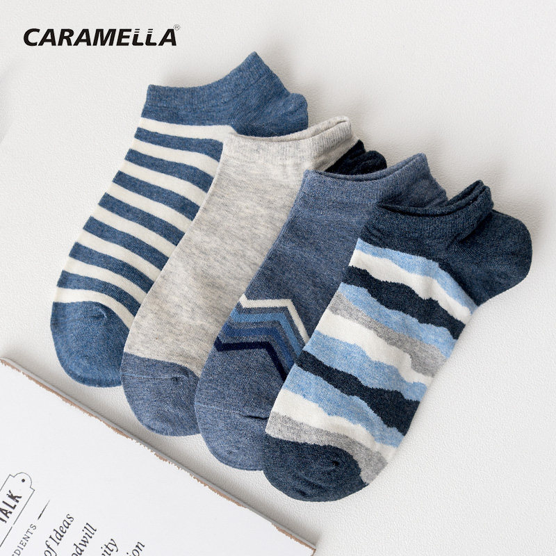 caramella隐形船袜子男短袜浅口运动棉夏季潮流薄款防臭学生袜子