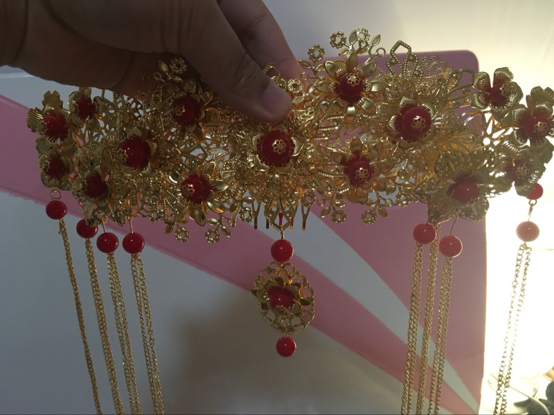 结婚配饰古装发饰影楼饰品红色龙凤褂秀禾服凤