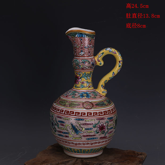 大清雍正款粉彩花鸟纹天球瓶做旧仿官窑古瓷器手工瓷古玩收藏品-Taobao