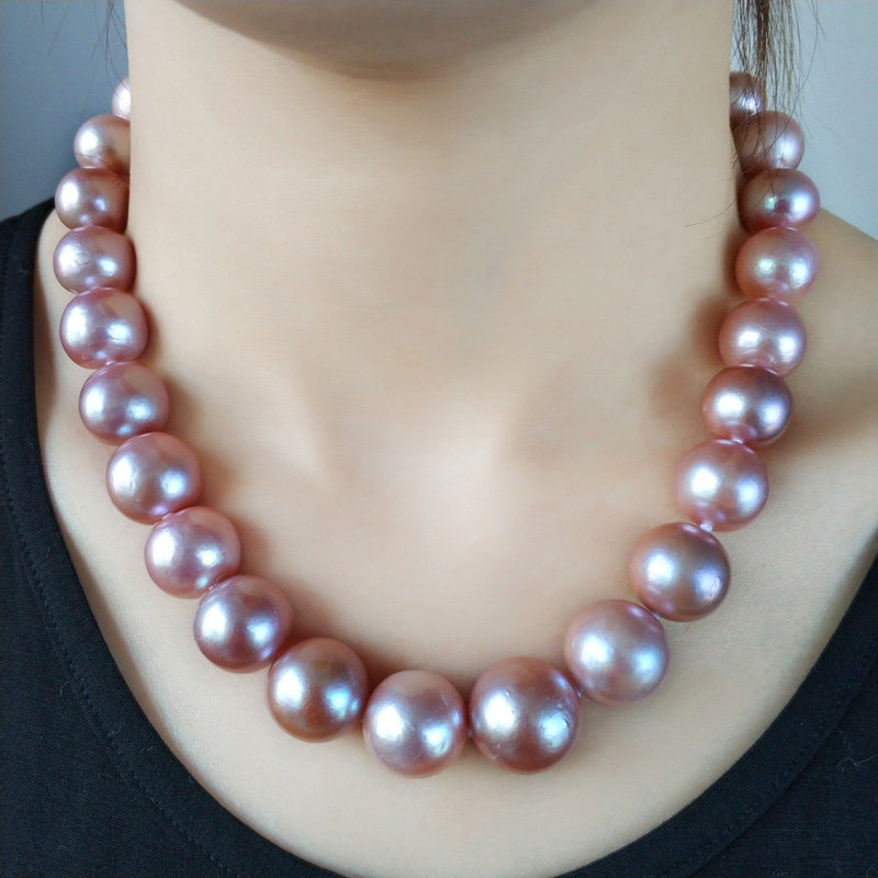 珍珠鸟14-17MM高品质送礼收藏款正圆强光淡水珍珠项链送妈妈正品