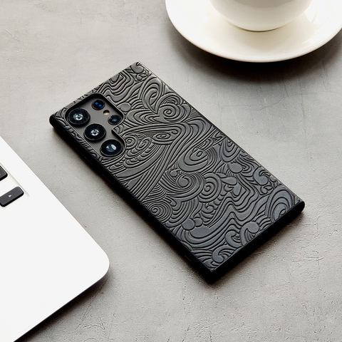 Embossed Premium WAVE Genuine Leather S24, S24 Plus, S24 Ultra, S23, S23 Plus, S23 Ultra, S22, S22 Plus, S22 Ultra, Note 20