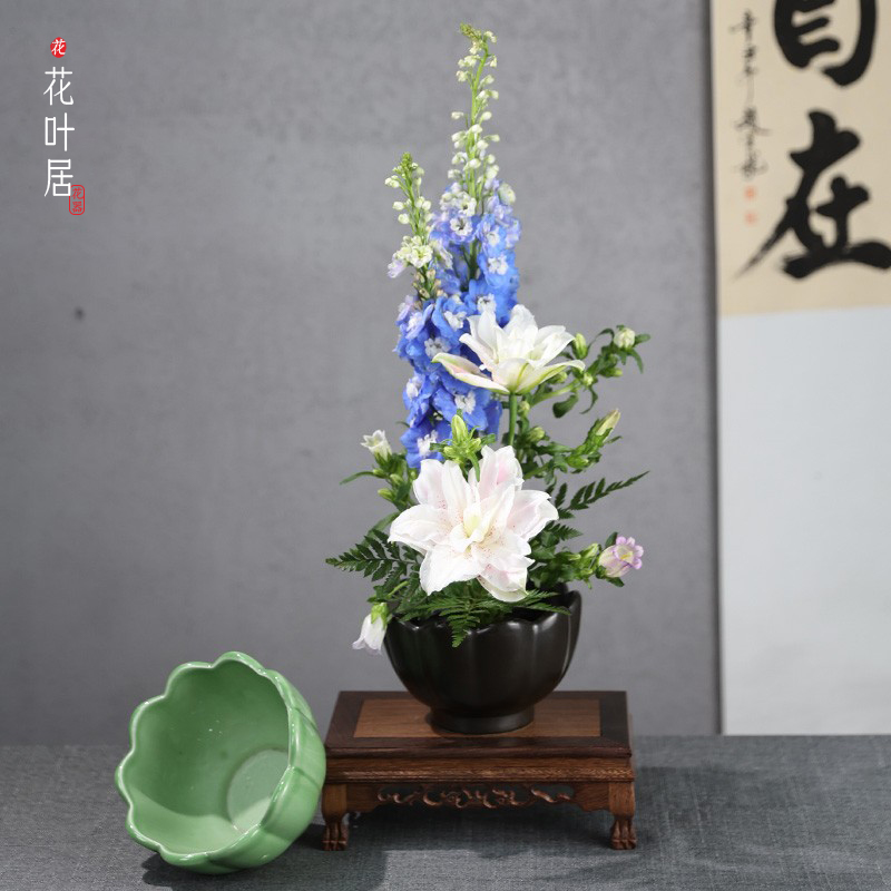 はこぽす対応商品】 小原流 花器 皹寧窯礎甁 tbg.qa