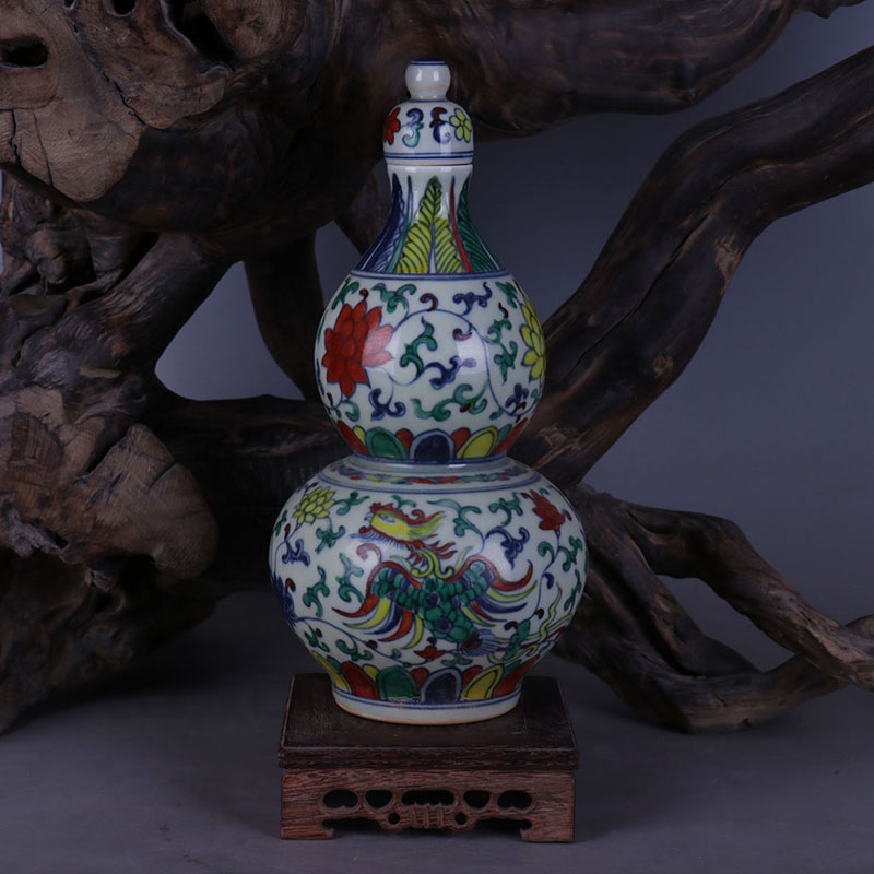 清乾隆青花松鹤图酒瓶一对仿古工艺瓷器家居中式摆件收藏软装饰品-Taobao