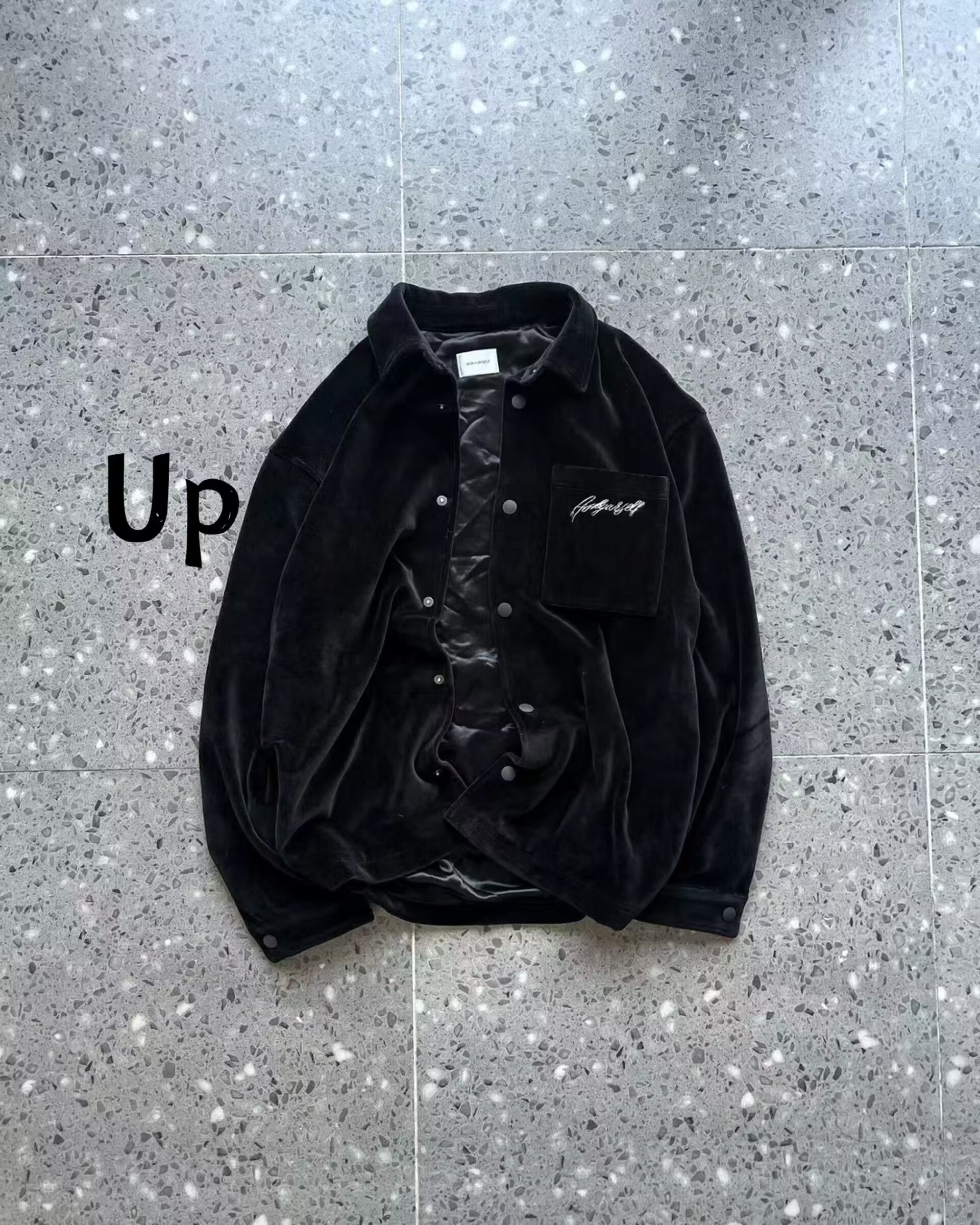 国内现货】False Perception Jacket 黑丝绒条纹拉链夹克外套-Taobao