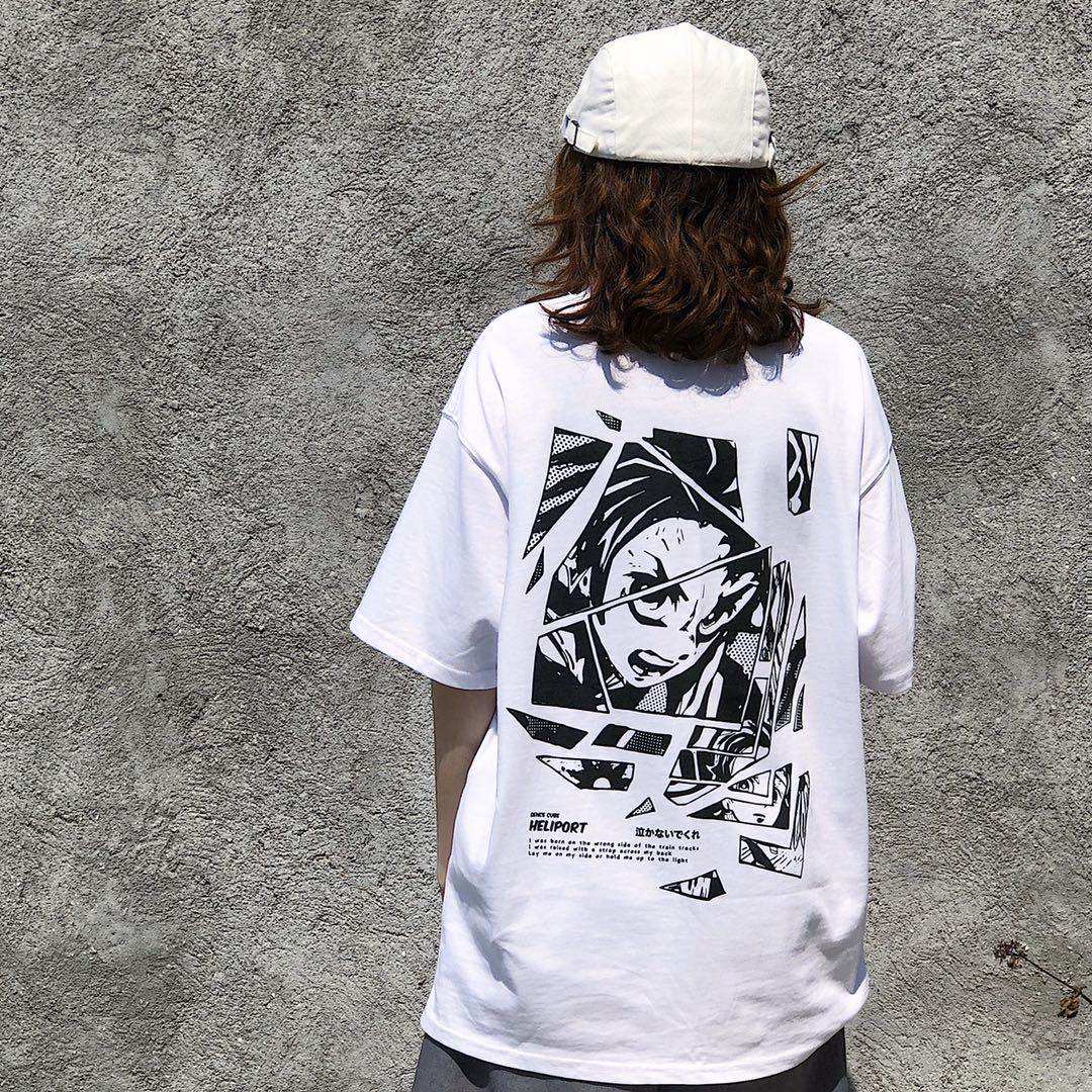 HELIPORT停机坪 鬼灭之刃短袖日本潮牌男女情侣宽松百搭T恤半袖夏