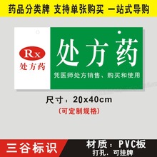 00 药房处方药贴挂牌药品分类牌标签标牌医院药店柜台标识标志贴牌