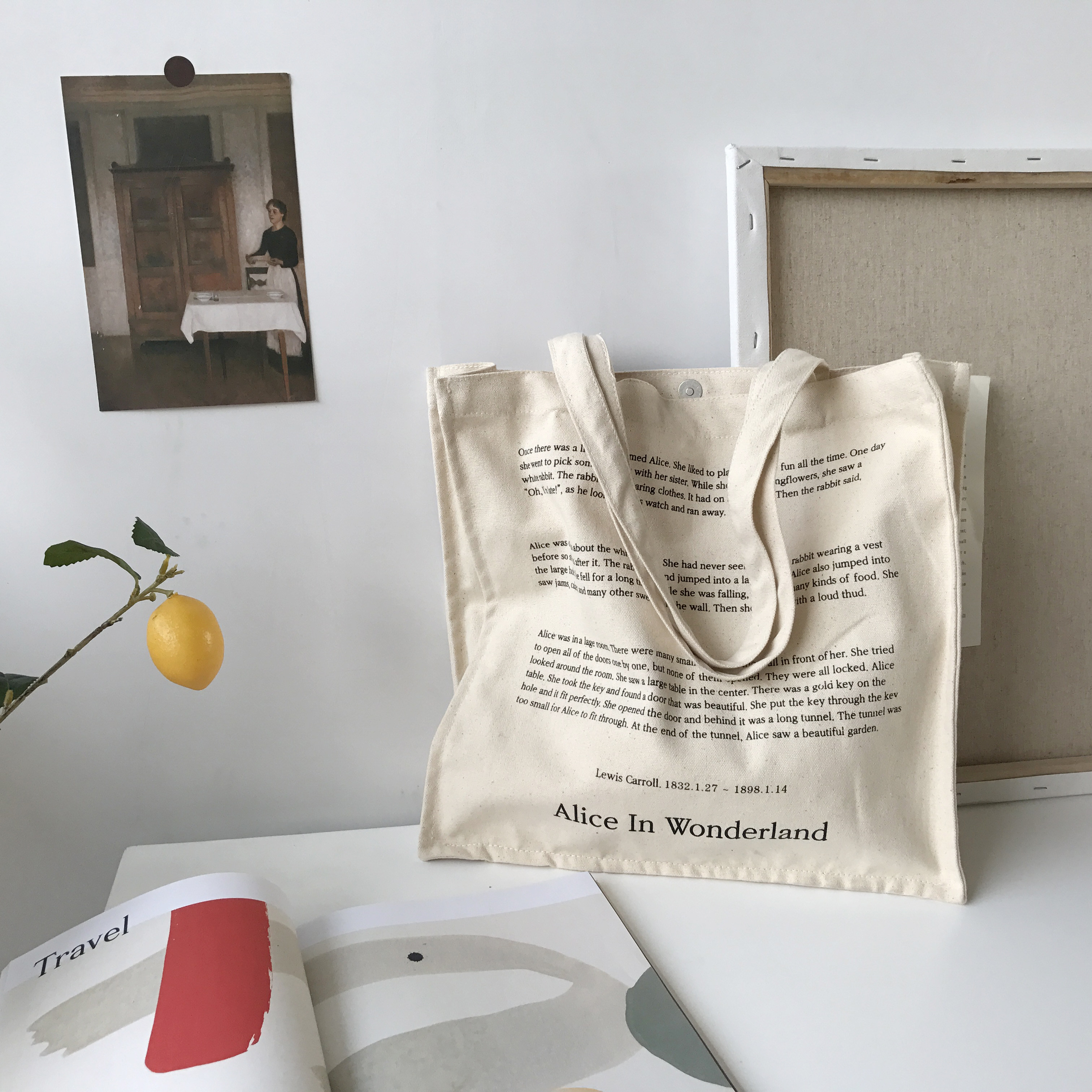 唐糖包袋/Alice In Wonderland爱丽丝漫游仙境单肩包简约款帆布袋
