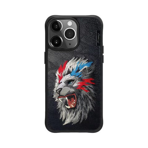 Nimmy New Embroidered Lion, Gorilla, Leopard, Wolf High End Premium 15, 15 Plus, 15 Pro, 15 Pro Max iPhone Case