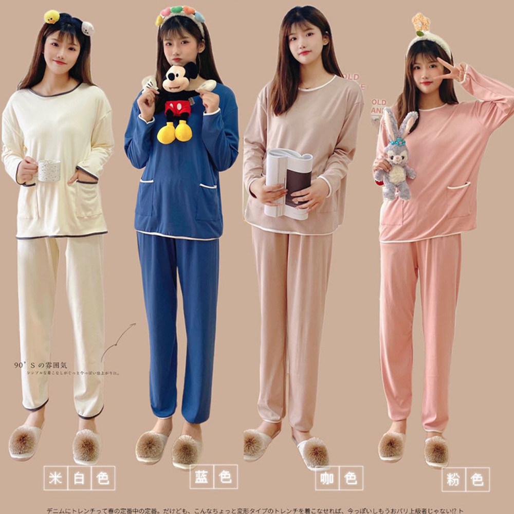 蒂妃韵德绒暖暖润肤套装少女宽松圆领保暖秋冬季可爱口袋学生纯色