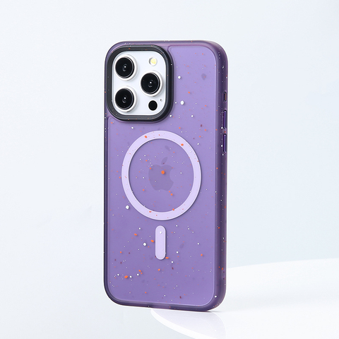 Purple — Balueus Magsafe Color Splash Frosted Silicone TPU High End Premium 15, 15 Plus, 15 Pro, 15 Pro Max iPhone Case