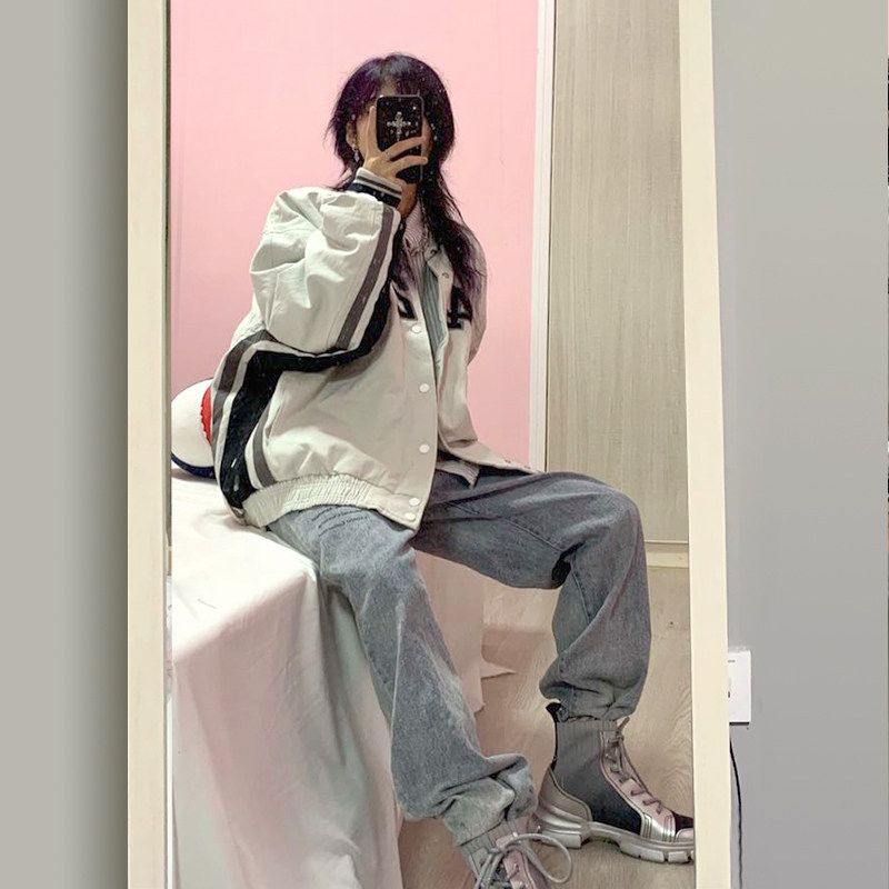 【F426官方店】潮牌嘻哈情侣加厚棒球服工装外套ins夹克街头夹克