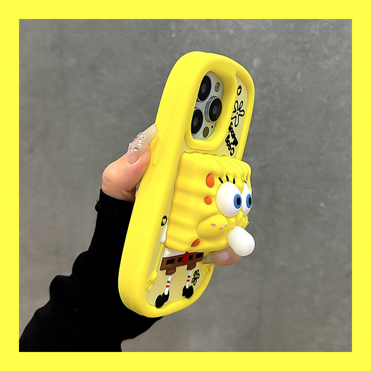 Bubble Blowing SpongeBob 3D Silicone TPU Funny Cute 15, 14, 13, 12, 11 iPhone Case