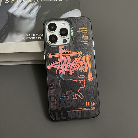 Stussy Black Cat New 15, 14, 13, 12 iPhone Case