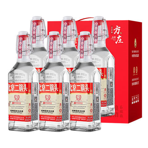 2019年产北京高粱酒方瓶清香型粮食白酒43度500mL*12瓶高粱白评价- 淘宝网