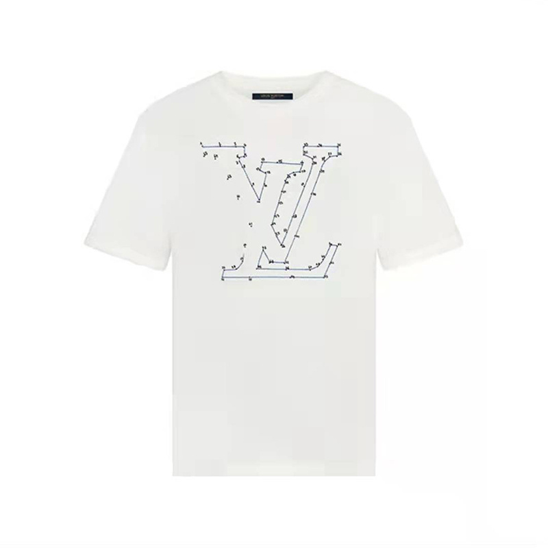 Louis Vuitton LV Mens Multicolor Monogram Print Short Sleeve White 1A7WIC