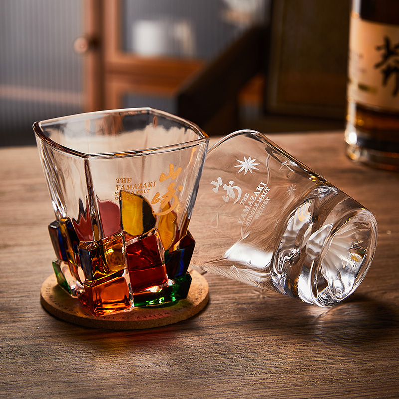 日本进口工艺江户切子水晶玻璃杯威士忌酒杯硝子玻璃刻花手工雕刻-Taobao