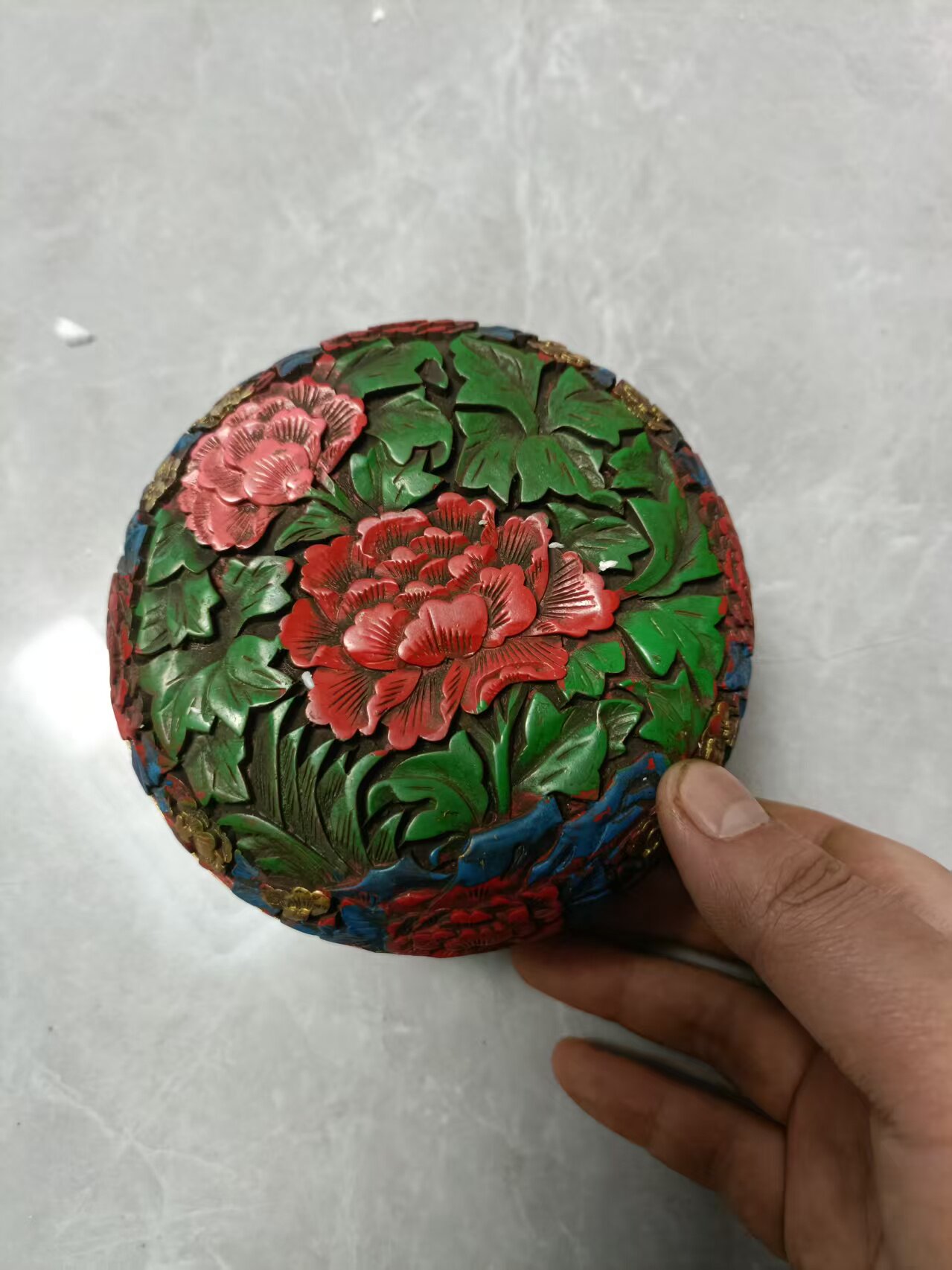 旧藏清代剔红漆器瓶一对纯手工漆器彩绘《富贵花》花瓶摆件一对评价- 淘宝网