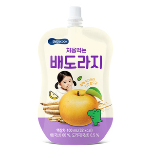 【直播专享】韩国bebecook桔梗进口梨汁小孩果汁便携袋装儿童饮料