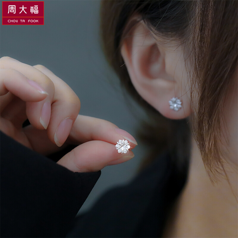 周l 大褔S999纯银方块耳钉女耳线养耳洞耳环2023新款潮耳饰睡觉不-Taobao