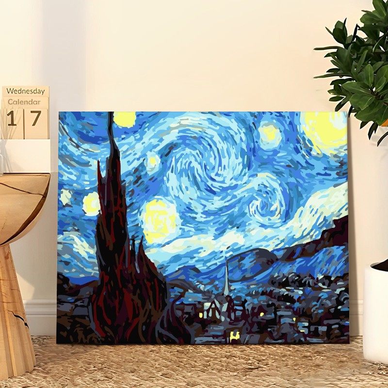 海上列车diy数字油画手绘填色火车天空治愈系高级感丙烯油彩画评价- 淘宝网