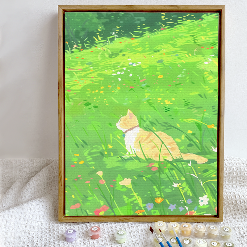 海上列车diy数字油画手绘填色火车天空治愈系高级感丙烯油彩画