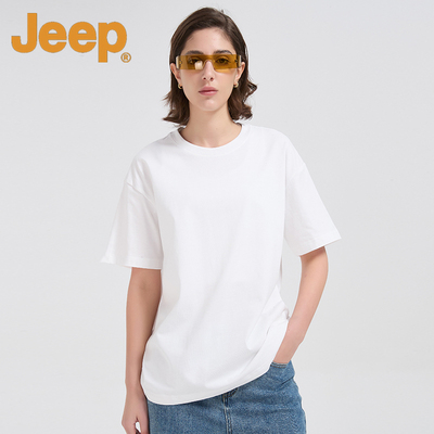 【Jeep】新疆长绒棉240克重磅纯棉短袖