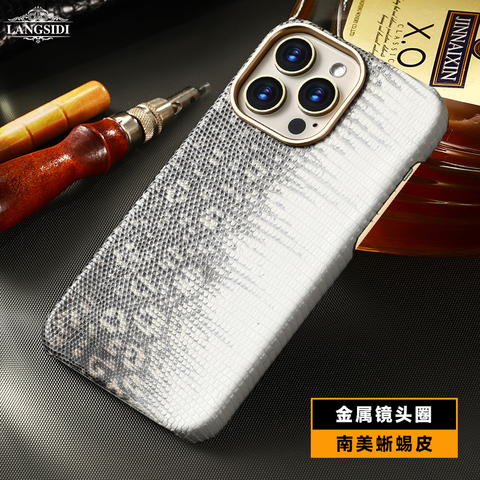 Stingray Pearl Fish Luxury Genuine Leather High End Premium MagSafe Magnetic 15, 14, 13, 12 iPhone Case