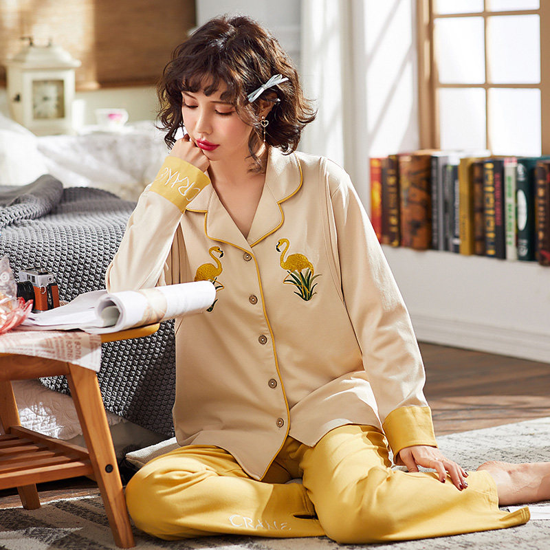 月子服春季纯棉产后10月份11喂奶孕妇睡衣春秋季纯棉哺乳套装十一