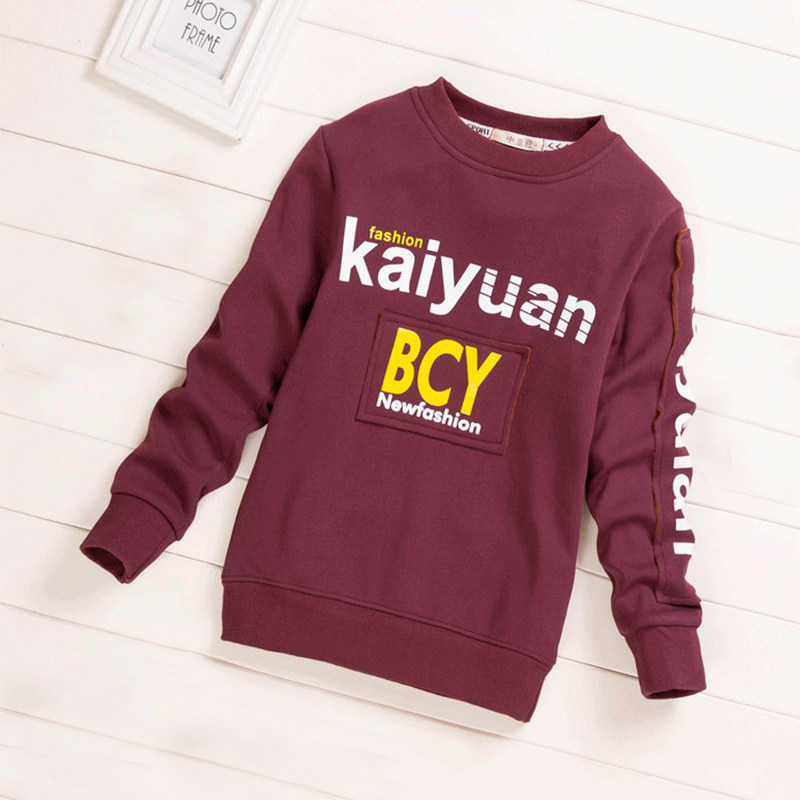 纯棉男童秋装长袖t恤2021新款打底衫春秋中大童卫衣儿童上衣洋气