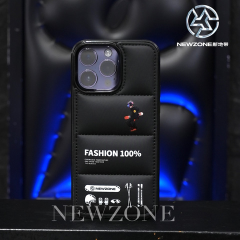 Black — New Puffy Puffer Down Jacket 100% 15, 14, 13, 12 iPhone Case