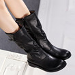 Genuine Leather Autumn And Winter Women's Boots Retro Personalized Flat Heeled Martin Boots Women's European And American Casual Large Plush Slope Heel Medium Boots Genuine Leather Autumn And Winter Women's Boots Retro Personalized Flat Heeled Martin Boots Women's European And American Casual Large Plush Slope Heel Medium Boots