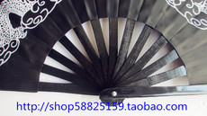 веер 全竹子双龙太极扇功夫扇 精品竹骨黑色武术扇子 表演扇 木兰响扇