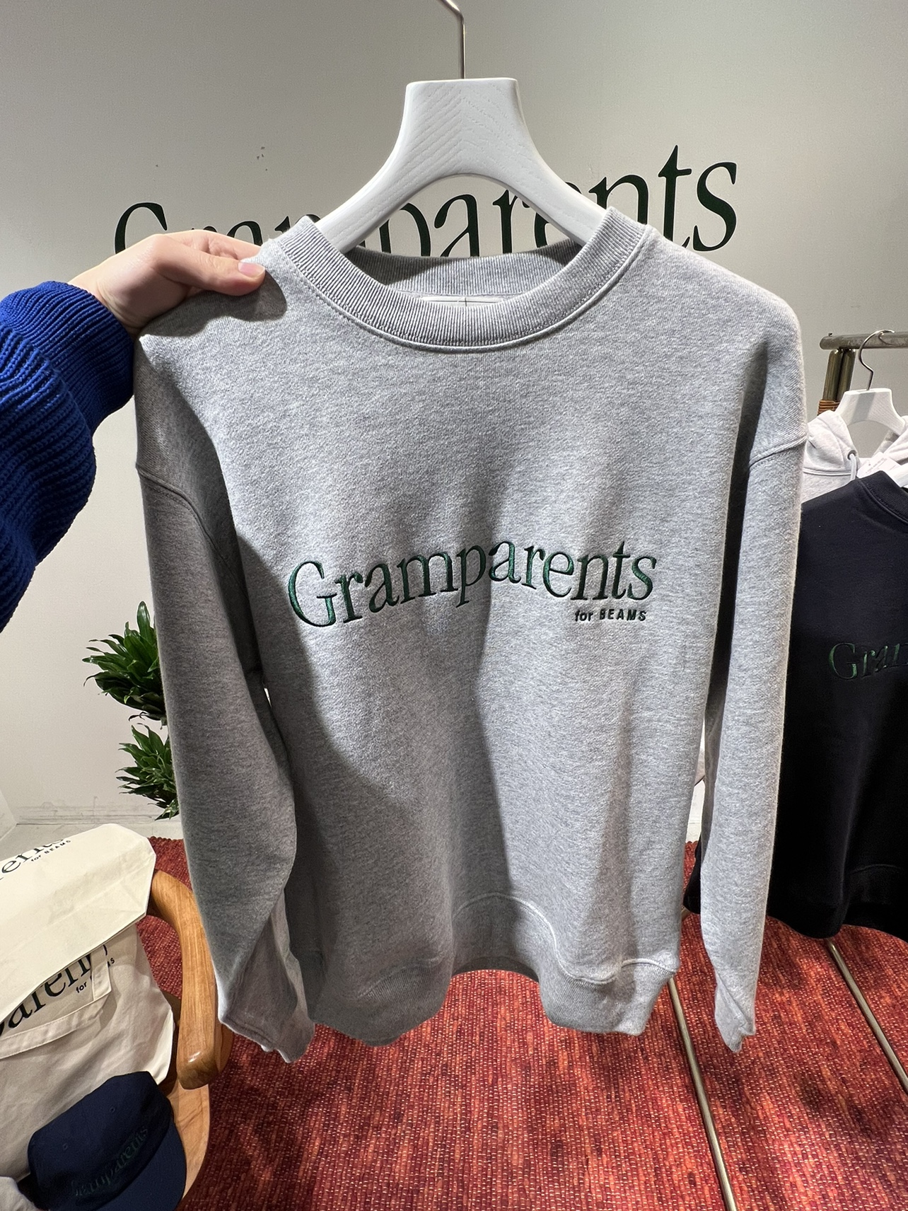 现货Gramparents x BEAMS HOODIE 联名刺绣连帽卫衣23SS-Taobao