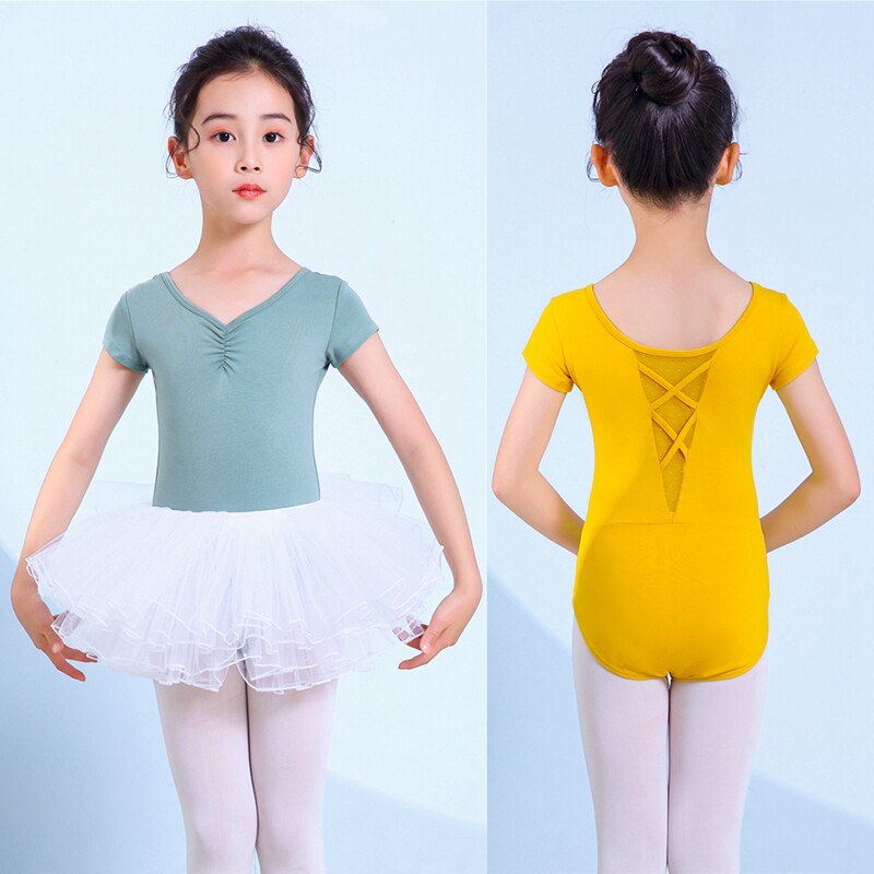 儿童舞蹈服练功服女童跳舞长短袖形体服中国舞演出考级服芭蕾舞裙