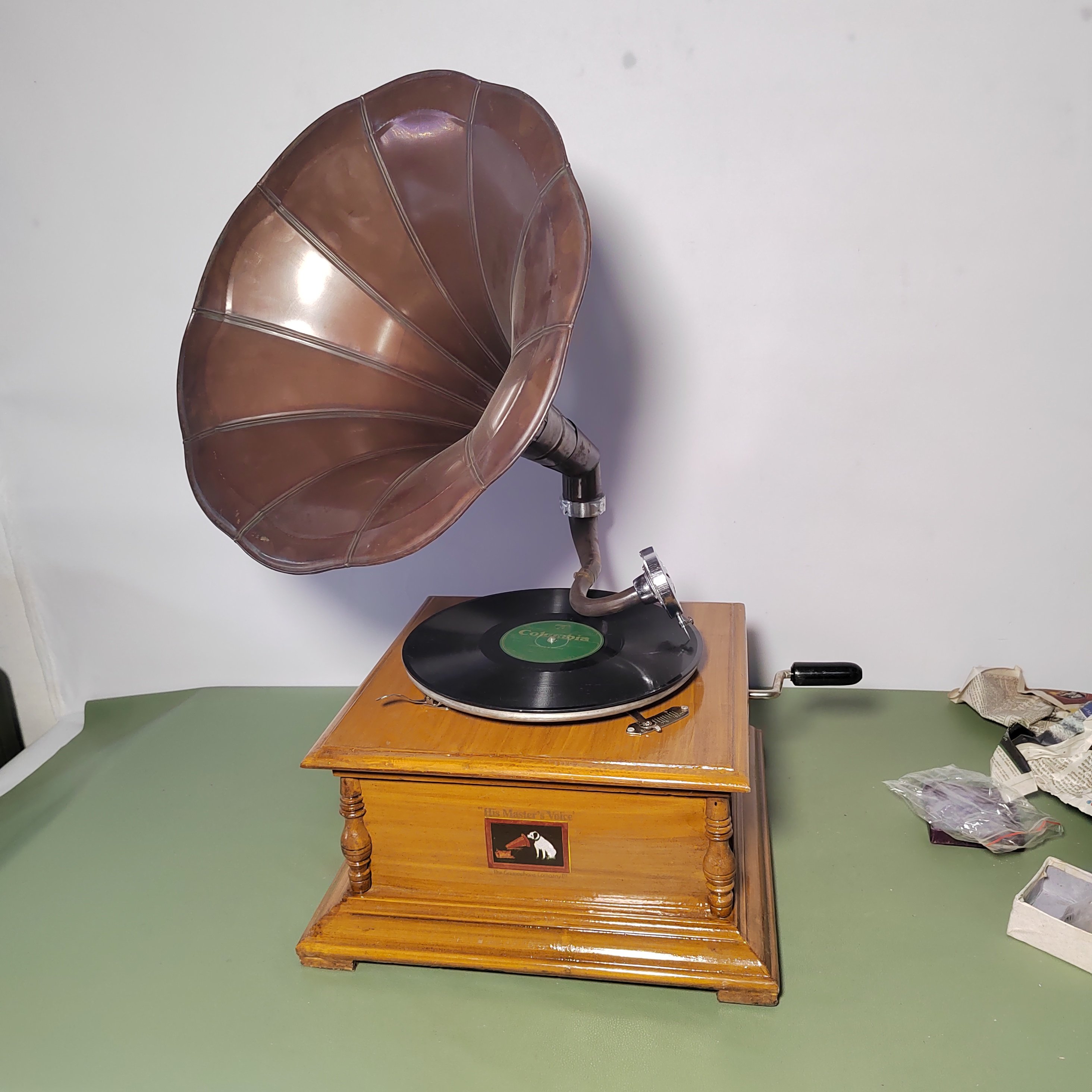 文机・1970年代初頭商品 1970年怀旧古董古玩老式中华206型电唱机提箱留声机一体机8品正常评价