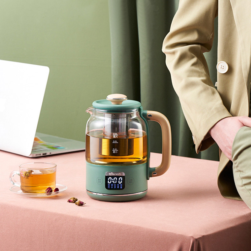小熊养生壶办公室mini小型家用多功能玻璃烧水花茶壶煮茶器一人用