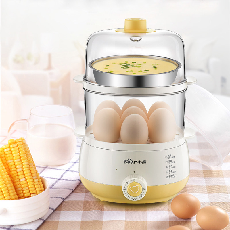 小熊煮蛋器自动断电双层蒸蛋器定时家用小型迷你鸡蛋羹神器早餐机