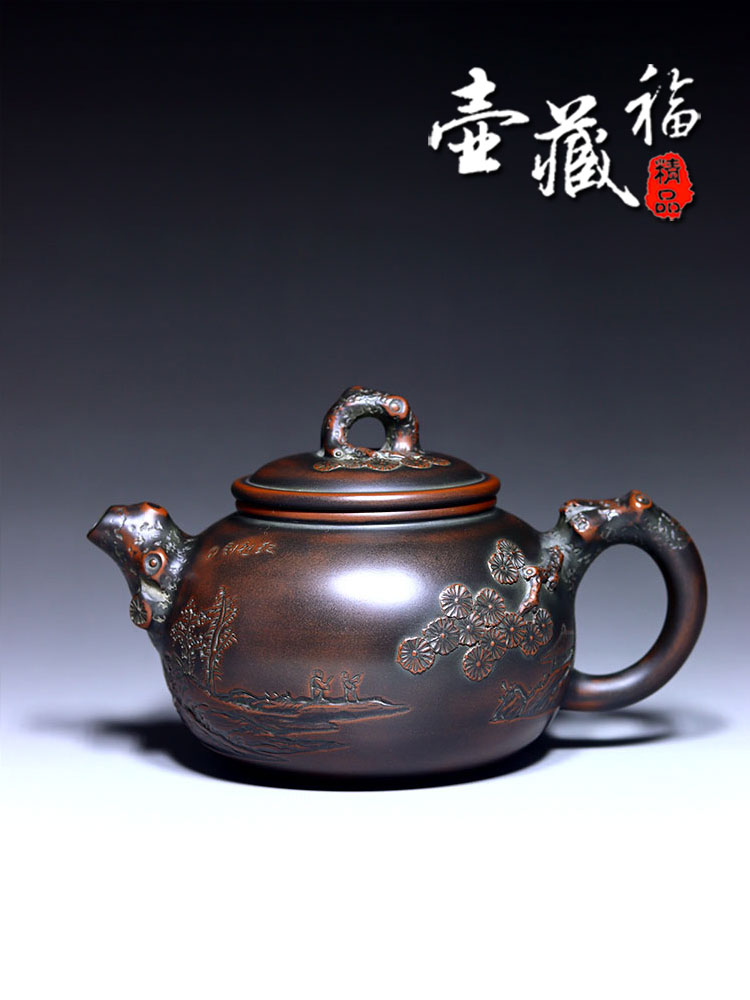 供春壶小容量120ml壶藏福钦州坭兴陶茶壶纯手工中式紫砂工艺茶具-Taobao